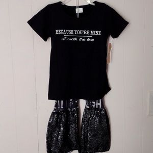 Size 4T Johnny Cash themed matching set